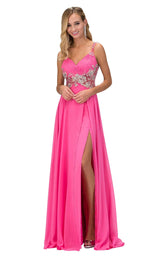 1 of 4 Elizabeth K GL1105 Dress Hot-Pink