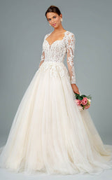 1 of 4 GLS by Gloria GL1804 Dress Ivory-Cream