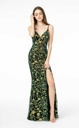 1 of 4 Elizabeth K GL1811 Dress Black-Green