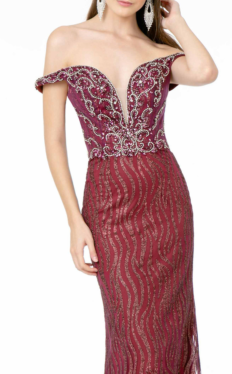 GLS by Gloria GL1818 Dress Wine