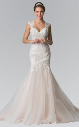 1 of 2 GLS by Gloria GL2367 Dress Ivory-Champagne