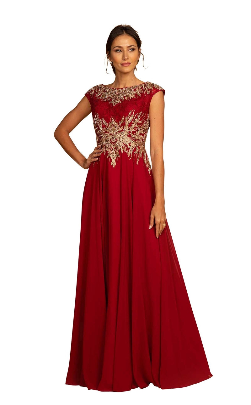 Elizabeth K GL2519 Dress Burgundy