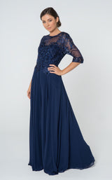 4 of 14 Elizabeth K GL2812 Dress Navy