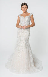 1 of 4 GLS by Gloria GL2822 Dress Ivory-Champagne