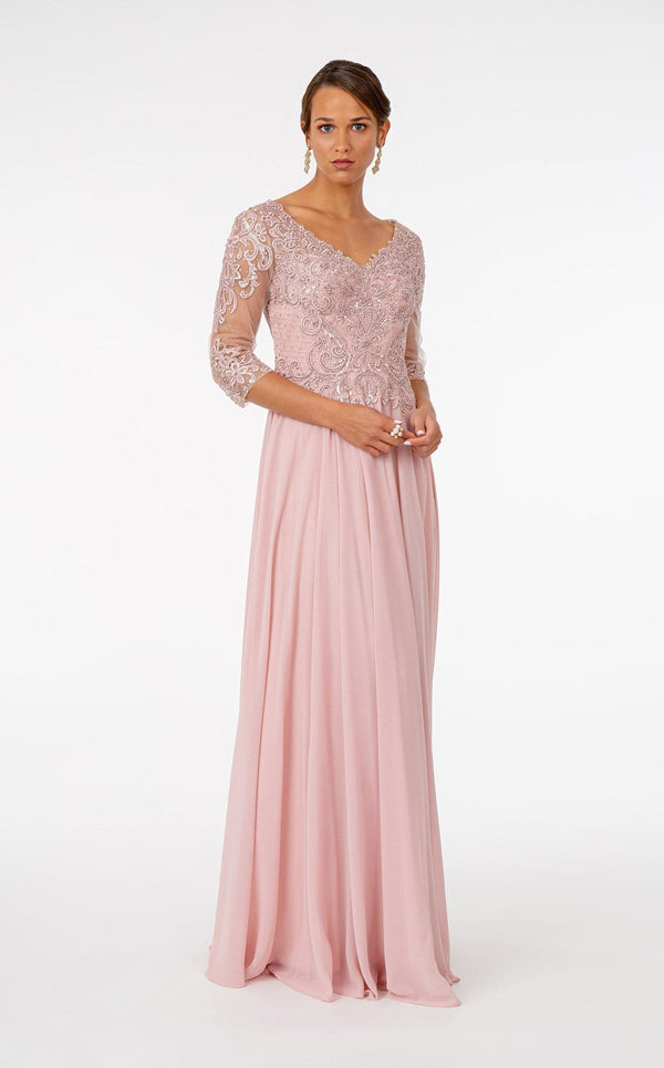 Elizabeth K GL2925 Dress Dark-Rose