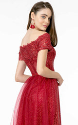 6 of 6 Elizabeth K GL2942 Dress Burgundy