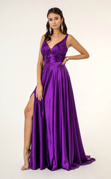 2 of 25 Elizabeth K GL2963 Dress Eggplant