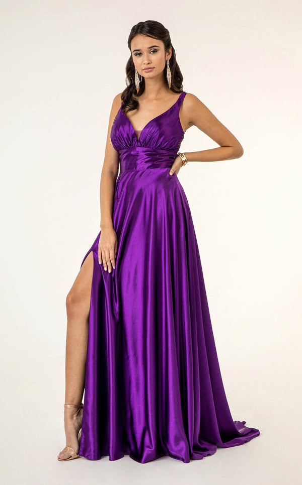 Elizabeth K GL2963 Dress Eggplant