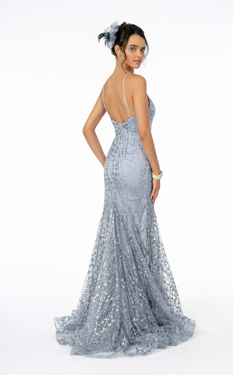 Elizabeth K GL2965 Dress Blue-Silver