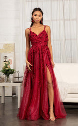 1 of 12 GLS by Gloria GL3033 Dress Burgundy