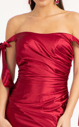 12 of 20 Elizabeth K GL3059 Dress Burgundy