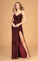 1 of 20 Elizabeth K GL3081 Dress Burgundy