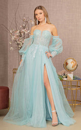 1 of 9 GLS by Gloria GL3118 Dress Baby-Blue