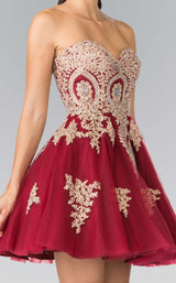 17 of 26 Elizabeth K GS2371 Dress Burgundy