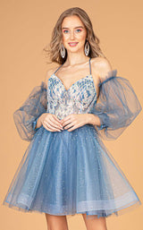 12 of 15 Elizabeth K GS3095 Dress Smoky-Blue