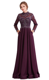 1 of 8 Jadore J15022 Dress Plum