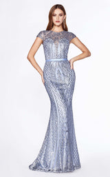 1 of 3 Cinderella Divine J768 Dress Smoky-Blue