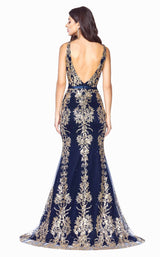 2 of 2 Cinderella Divine J786 Dress Navy-Gold