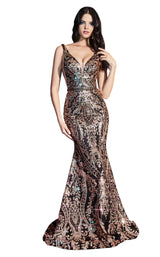 1 of 2 Cinderella Divine J811 Dress Gold-Black