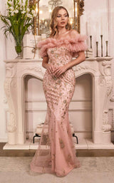 3 of 8 Cinderella Divine J818 Dress Rose-Gold