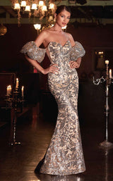 1 of 3 Cinderella Divine J820 Dress Silver-Nude