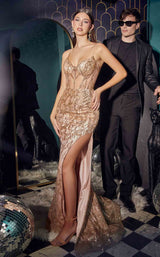 1 of 3 LaDivine J854 Dress Rose-Gold