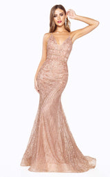 1 of 2 Cinderella Divine J8754 Dress Rose-Gold