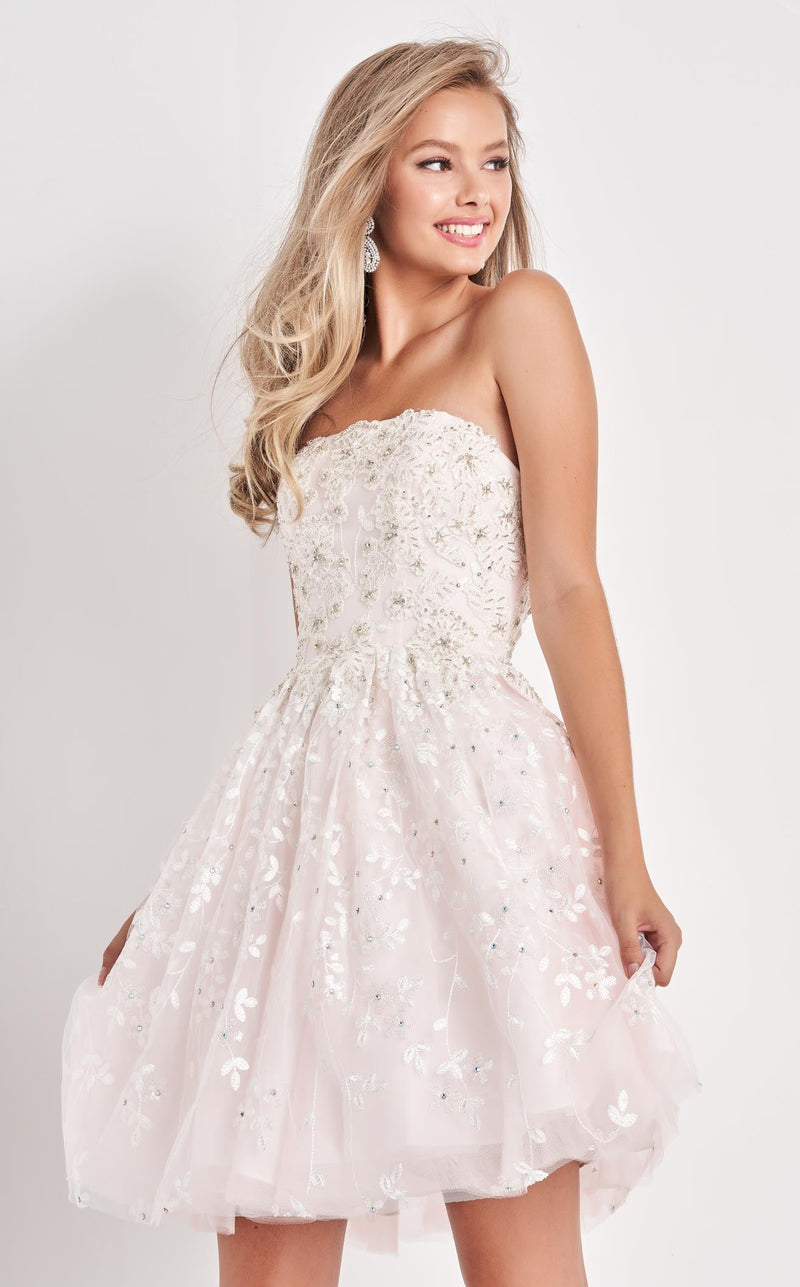 Jovani K68026 White-Pink