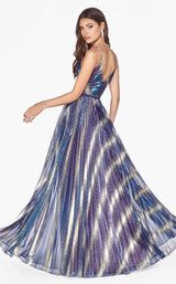 2 of 2 Cinderella Divine KC895 Dress Cobalt-Gold