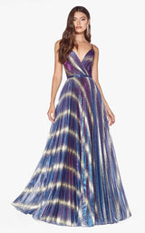 1 of 2 Cinderella Divine KC895 Dress Cobalt-Gold