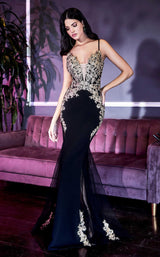 1 of 3 Cinderella Divine KV1054 Dress Black-Gold