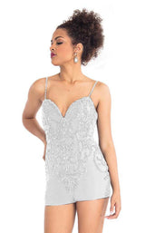 6 of 8 Rachel Allan L1207 Dress White