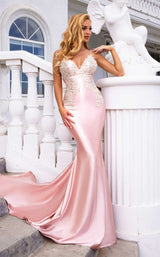 1 of 4 Portia and Scarlett PS22185 Dress Blush-Ivory