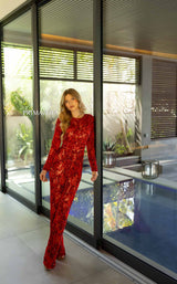 2 of 7 Primavera Couture 4173 Jumpsuit Red