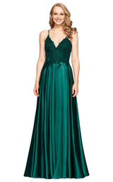 2 of 17 Faviana S10400 Dress Deep-Green