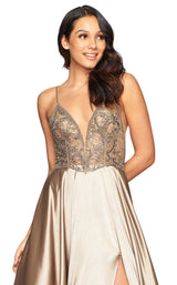 6 of 9 Faviana S10401 Dress Mocha