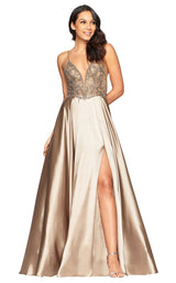 1 of 9 Faviana S10401 Dress Mocha