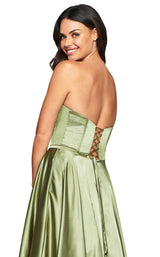 9 of 9 Faviana S10428 Dress Light-Ivy