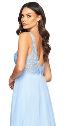 7 of 7 Faviana S10432 Dress Cloud-Blue