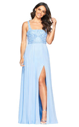 1 of 7 Faviana S10432 Dress Cloud-Blue