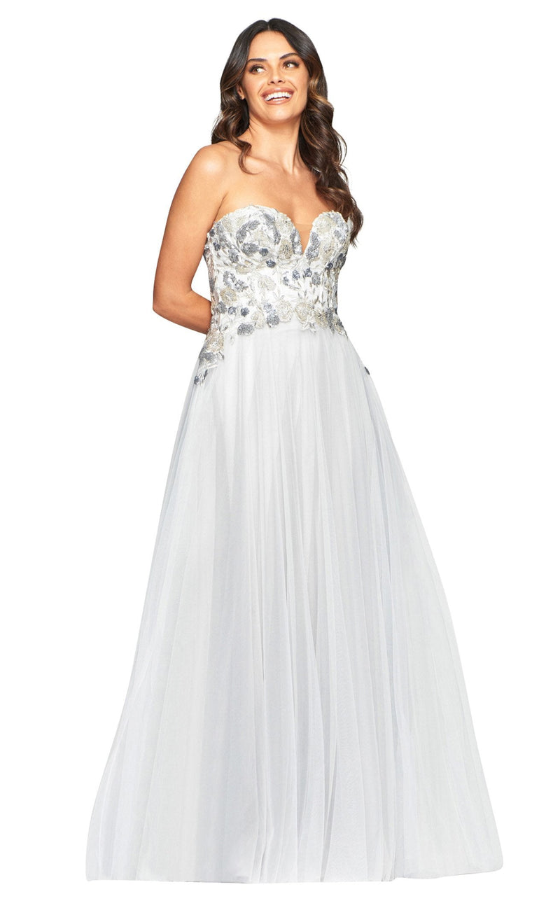 Faviana S10446 Dress Ivory-Grey