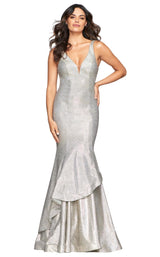 2 of 7 Faviana S10454 Dress Silver-Gold