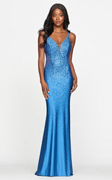 2 of 4 Faviana S10500 Dress Coastal-Blue