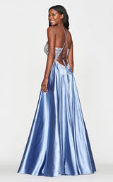 4 of 4 Faviana S10537 Dress Steel-Blue-Silver