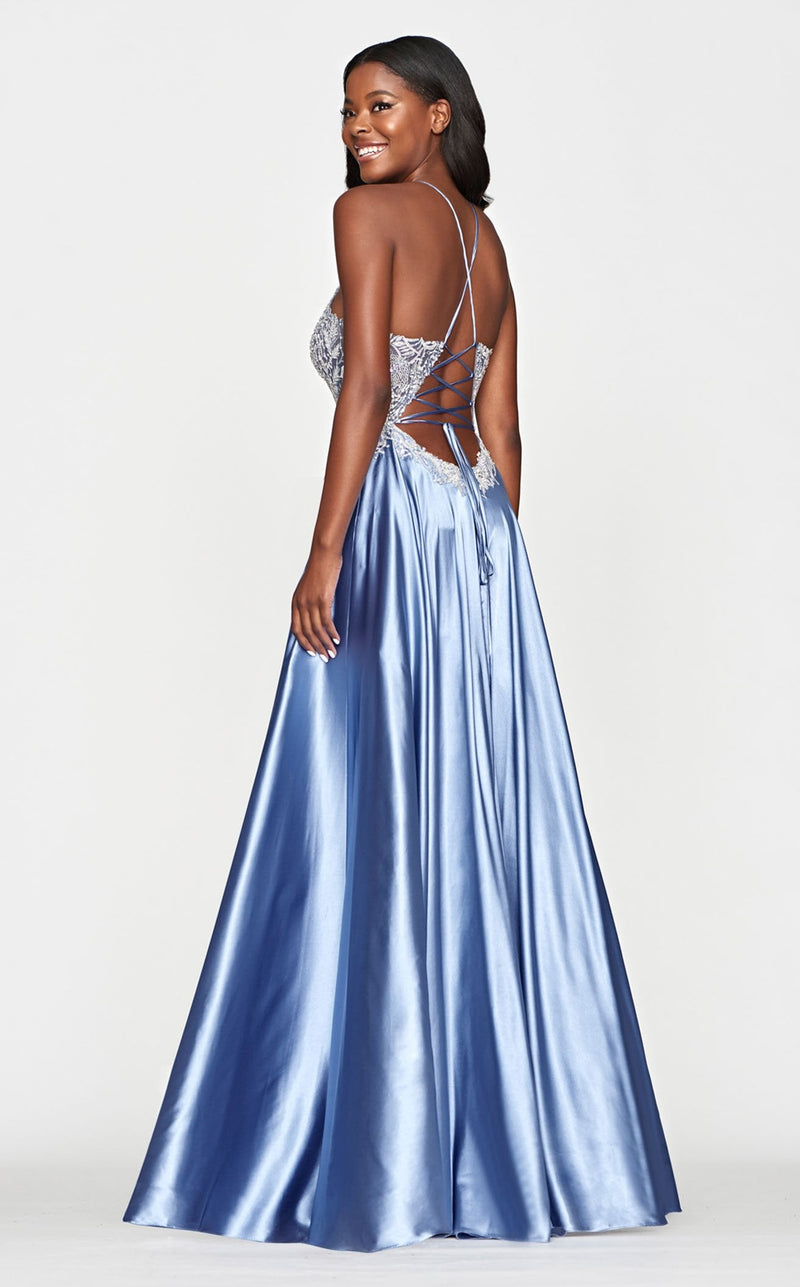 Faviana S10537 Dress Steel-Blue-Silver