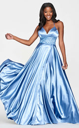 1 of 2 Faviana S10643 Dress Steel-Blue