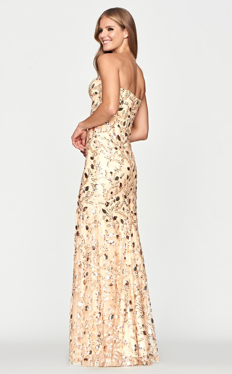 Faviana S10650 Dress Nude-Gold