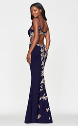 2 of 2 Faviana S10668 Dress Navy-Gold