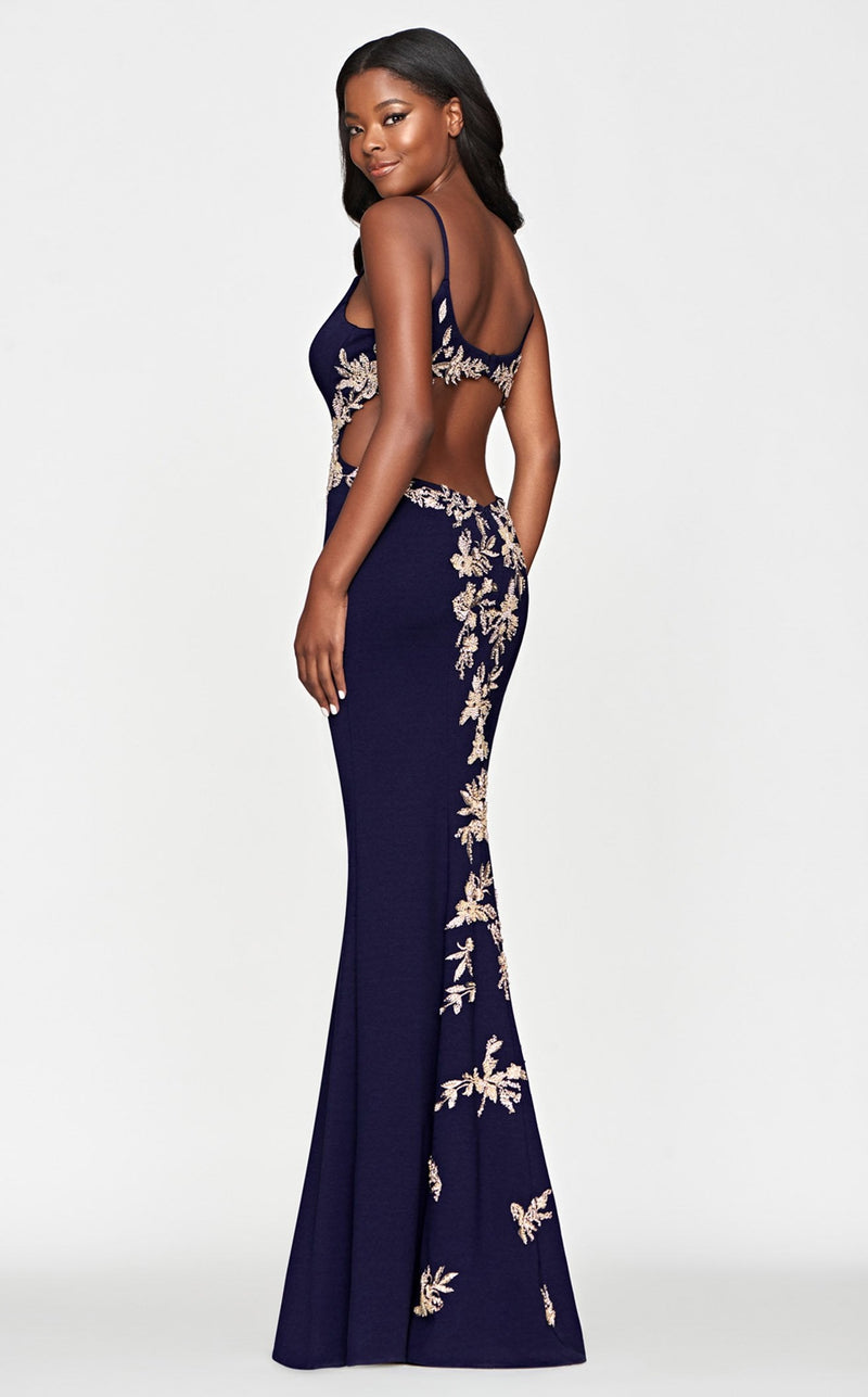 Faviana S10668 Dress Navy-Gold