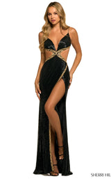 1 of 2 Sherri Hill 55460 Black-Gold